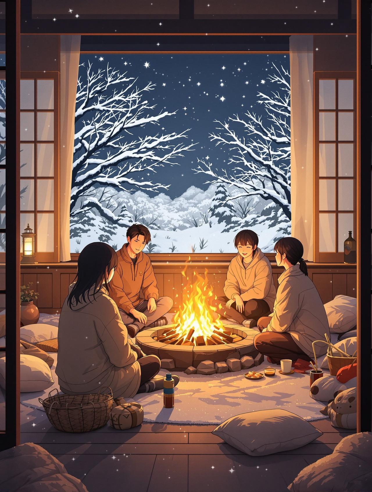 日语短句 围炉夜话 - 冬夜温暖物语，友谊物语治愈短剧推荐
